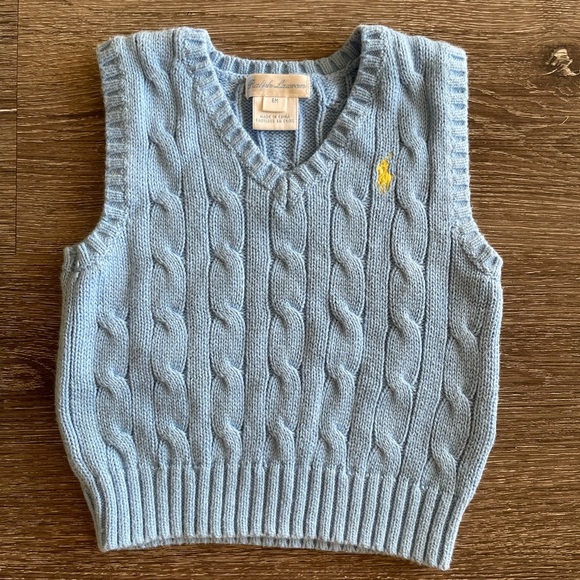 Ralph Lauren Light Blue Knit Vest - Picture 1 of 4